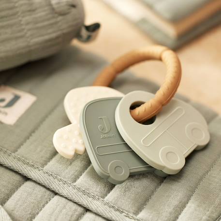 Anneau de dentition en silicone on the go Bleu, blanc, marron 4 - vertbaudet enfant 
