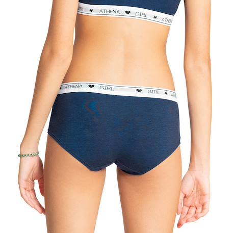 Lot de 2 boxers coton ultra doux Blanc-rose+Bleu titane-gris chiné 7 - vertbaudet enfant 