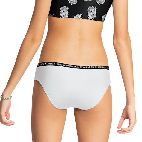 Lot de 3 slips fille ecopack girl mode athena fille Blanc-tigres-noir 3 - vertbaudet enfant 