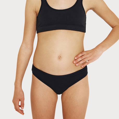 Lot de 5 culottes menstruelles  fille Noir-noir-noir-noir-noir 4 - vertbaudet enfant 