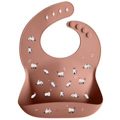 Puériculture-Repas-Bavoir en silicone minouche rose