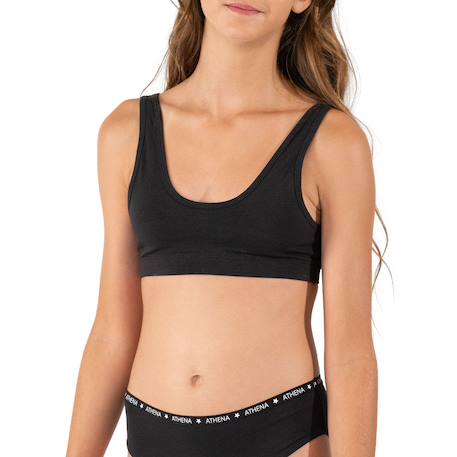 Lot de 2 brassières fille ecopack athena fille Floral-rose poudre+Motif-noir 9 - vertbaudet enfant 