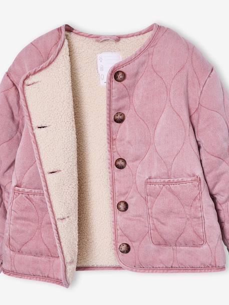 Veste matelassée fille doublée sherpa rose 6 - vertbaudet enfant 