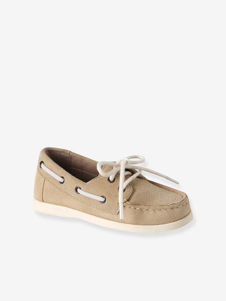 Chaussures bateau enfant garçon cuir beige 2 - vertbaudet enfant 