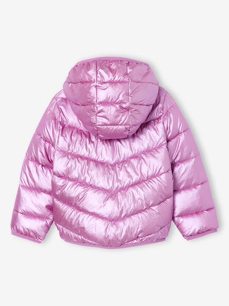 Doudoune fille légère à capuche effet brillant métallisé or+rose 11 - vertbaudet enfant 