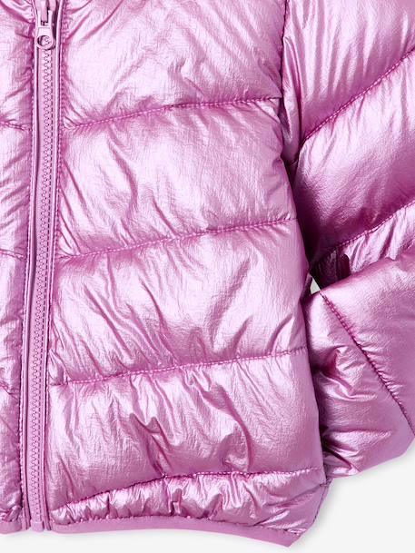 Doudoune fille légère à capuche effet brillant métallisé or+rose 13 - vertbaudet enfant 