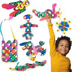 Jouet-Jeux d'imagination-Jeux de construction-Rainbow pack clixo - jeu de construction magnétique, flexible, durable et imaginatif – 42 pièces – dès 4 ans