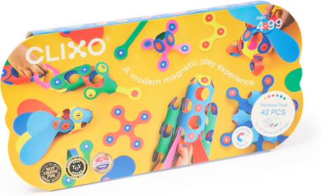 Rainbow pack clixo - jeu de construction magnétique, flexible, durable et imaginatif – 42 pièces – dès 4 ans Jaune 2 - vertbaudet enfant 