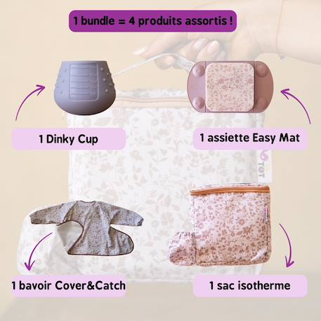 Coffret repas 4 accessoires rose Multi-coloured 2 - vertbaudet enfant 