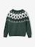 Pull jacquard garçon col rond bleu ardoise+vert 8 - vertbaudet enfant 