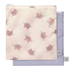 Puériculture-Lot de 2 pochettes à snack tiny team cat