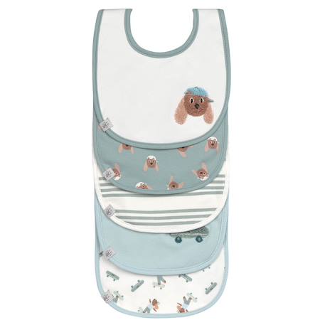 Lot de 5 bavoirs en éponge imperméable 3-18 mois tiny team dog Multi-coloured 1 - vertbaudet enfant 