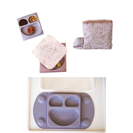Assiette easymat + sac isotherme fleur de jardin rose Multi-coloured 2 - vertbaudet enfant 