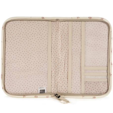 Protège carnet de santé bébé zippé en coton – rangement organisé Ecru, rose 5 - vertbaudet enfant 