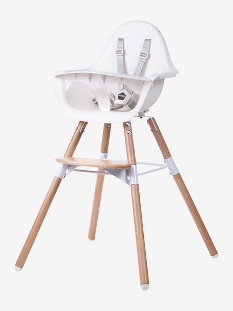 Chaise haute Evolu 2 + arceau naturel blanc 1 - vertbaudet enfant 