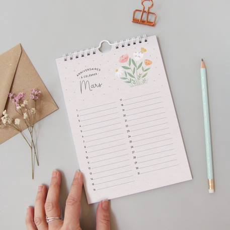 Calendrier perpétuel anniversaires illustré – organisation durable et pratique toute l’année Beige, jaune 4 - vertbaudet enfant 