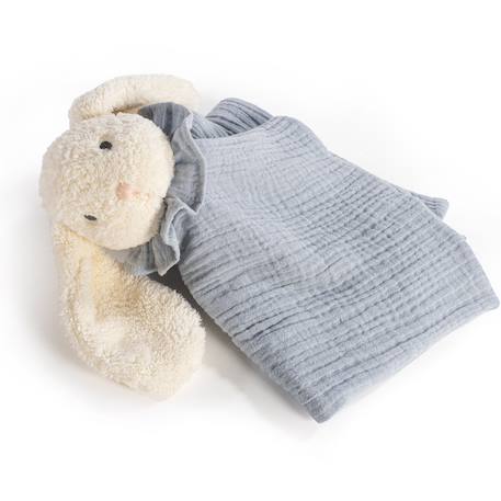 Doudou bébé ultra doux avec yeux brodés – compagnon rassurant dès la naissance Sable, bleu, noir+Sable, rose, noir 3 - vertbaudet enfant 