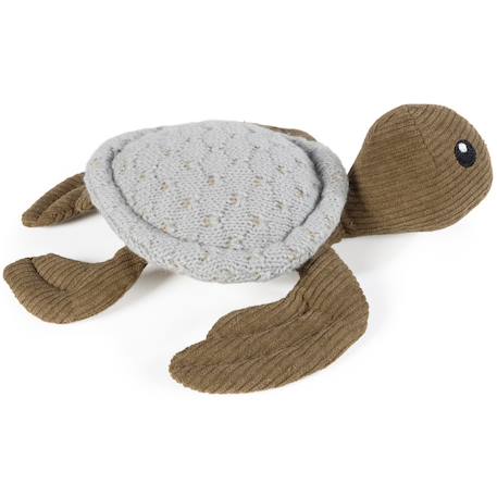 Peluche bébé en tricot et velours côtelé – douce, résistante et adaptée dès la naissance Gris, marron, blanc 2 - vertbaudet enfant 