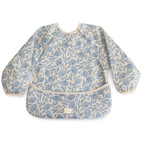 Bavoir bébé à manches longues imperméable – protection repas et activités sans taches Bleu, écru 1 - vertbaudet enfant 