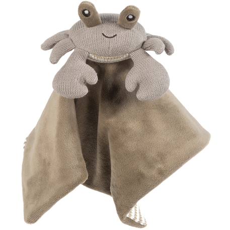 Peluche bébé en tricot et velours côtelé – douce et écoresponsable dès la naissance Gris marron, blanc 1 - vertbaudet enfant 