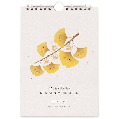 Calendrier perpétuel anniversaires illustré – organisation durable et pratique toute l’année Beige, jaune 1 - vertbaudet enfant 