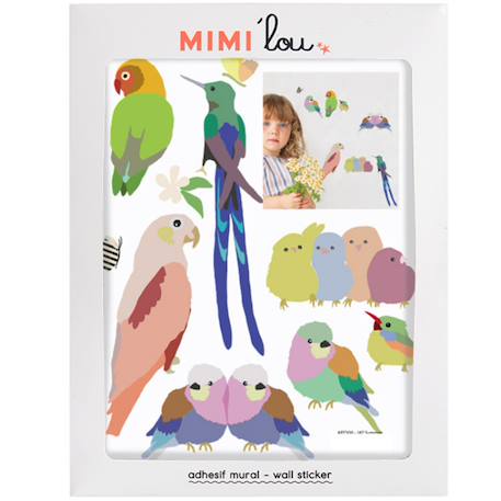 Sticker mural décoratif pour chambre d’enfant – décoration douce et poétique à poser facilement Rose, vert, lilas 1 - vertbaudet enfant 