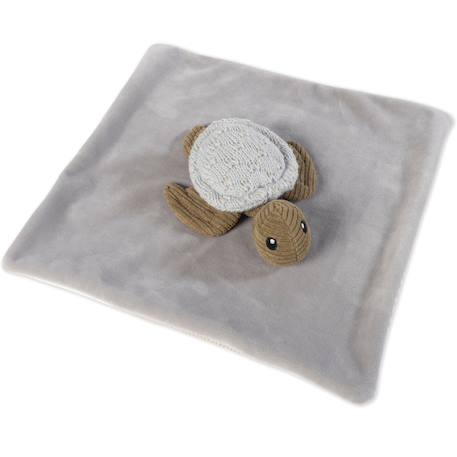 Peluche bébé en tricot et velours côtelé – douce, durable et adaptée dès la naissance Gris, marron, blanc 1 - vertbaudet enfant 