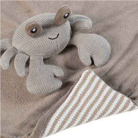 Peluche bébé en tricot et velours côtelé – douce et écoresponsable dès la naissance Gris marron, blanc 4 - vertbaudet enfant 