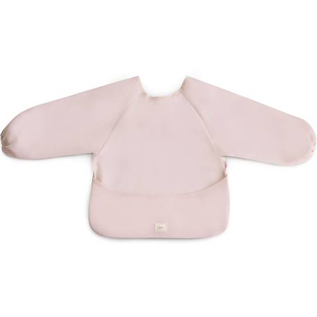 Bavoir bébé manches longues imperméable – protection repas avec poche récupératrice Beige+Rose 7 - vertbaudet enfant 
