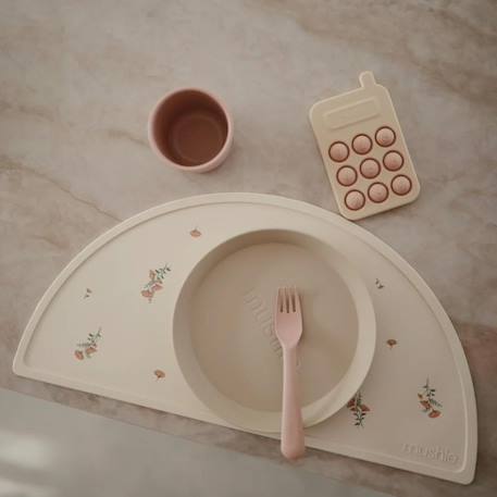 Set de table en silicone pink flowers Ecru, rose 3 - vertbaudet enfant 