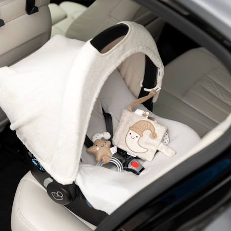 Livre sensoriel bébé en tissu avec miroir et textures – jouet d’éveil nomade dès la naissance Beige, marron+Gris, écru, vert d'eau 4 - vertbaudet enfant 