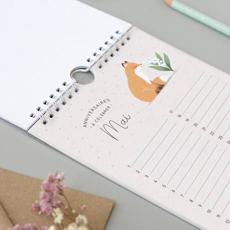 Calendrier perpétuel anniversaires illustré – organisation durable et pratique toute l’année Beige, jaune 5 - vertbaudet enfant 