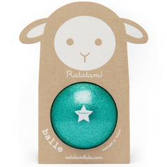 Jouet-Premier âge-Ballon paillettes or (10 cm)
