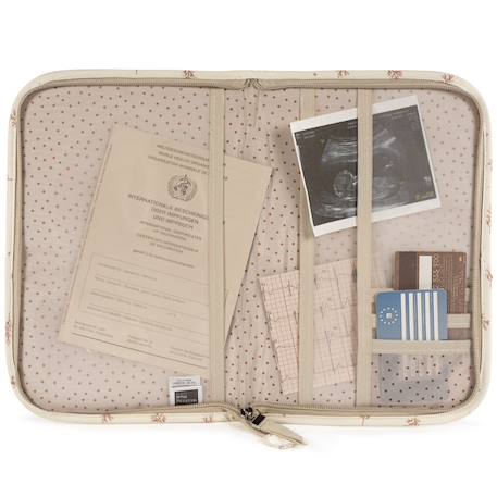 Protège carnet de santé bébé zippé en coton – rangement organisé Ecru, rose 4 - vertbaudet enfant 