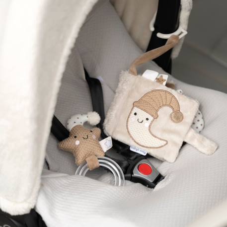 Livre sensoriel bébé en tissu avec miroir et textures – jouet d’éveil nomade dès la naissance Beige, marron+Gris, écru, vert d'eau 2 - vertbaudet enfant 