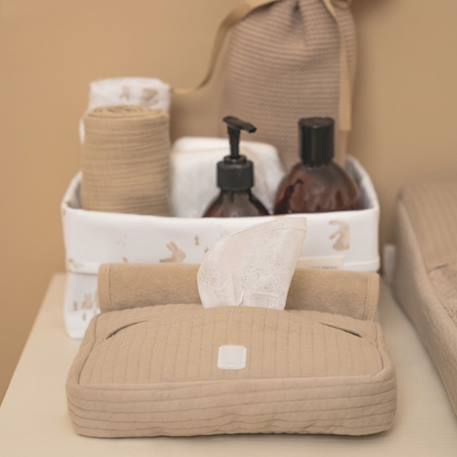 Panier de rangement pour table à langer – organisation pratique des essentiels de bébé Ecru, marron, orange 4 - vertbaudet enfant 