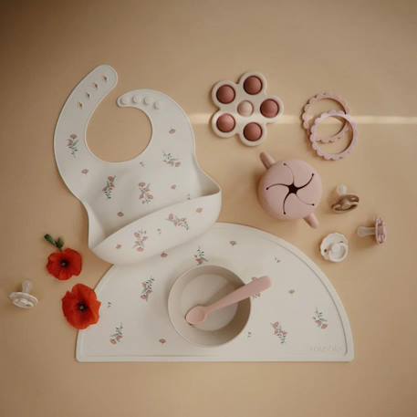 Set de table en silicone pink flowers Ecru, rose 2 - vertbaudet enfant 