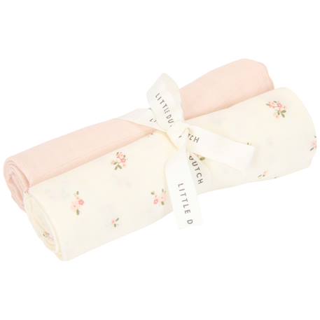 Lot de langes hydrophiles bébé en coton bio – multi-usages, doux et absorbants dès la naissance Blanc, rose 1 - vertbaudet enfant 