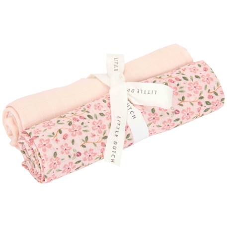 Lot de langes hydrophiles bébé en coton biologique – douceur, absorption et usage quotidien Rose 1 - vertbaudet enfant 
