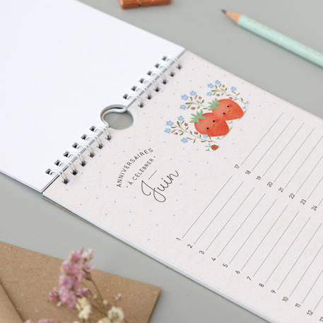 Calendrier perpétuel anniversaires illustré – organisation durable et pratique toute l’année Beige, jaune 6 - vertbaudet enfant 