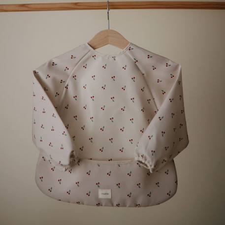 Bavoir bébé à manches longues imperméable – protection repas et activités sans taches Ecru, rouge, vert 2 - vertbaudet enfant 