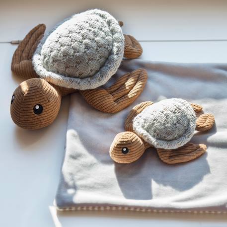 Peluche bébé en tricot et velours côtelé – douce, durable et adaptée dès la naissance Gris, marron, blanc 4 - vertbaudet enfant 
