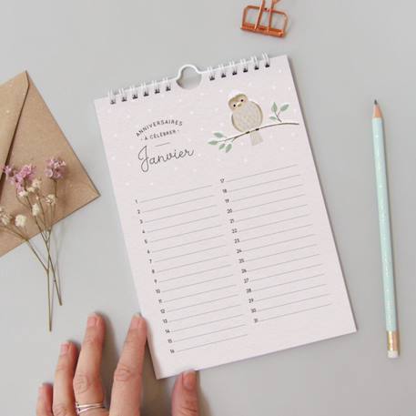 Calendrier perpétuel anniversaires illustré – organisation durable et pratique toute l’année Beige, jaune 3 - vertbaudet enfant 