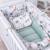 Cocon bébé matelassé nid réducteur de lit Écru+Safari, vert, gris, blanc+Sidonia, beige, écru, blanc+Stella, imprimé étoiles blanc, gris 9 - vertbaudet enfant 