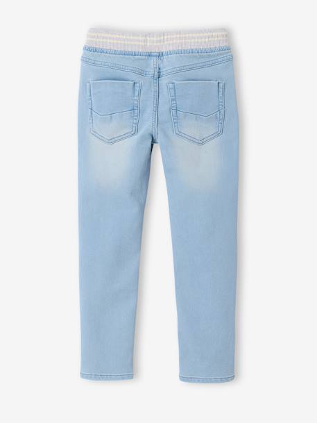 Jean garçon droit facile à enfiler denim effet molleton blue stone+BRUT FONCE+denim black+denim bleached+denim gris+double stone 19 - vertbaudet enfant 