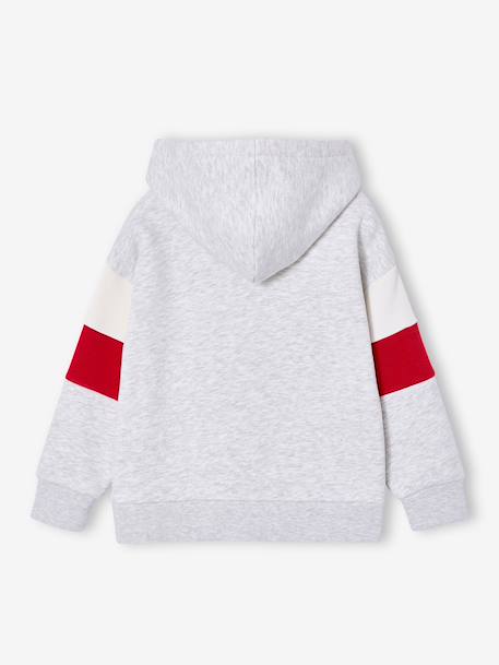 Sweat capuche imprimé blanc chiné+bleu ardoise+gris chiné 9 - vertbaudet enfant 