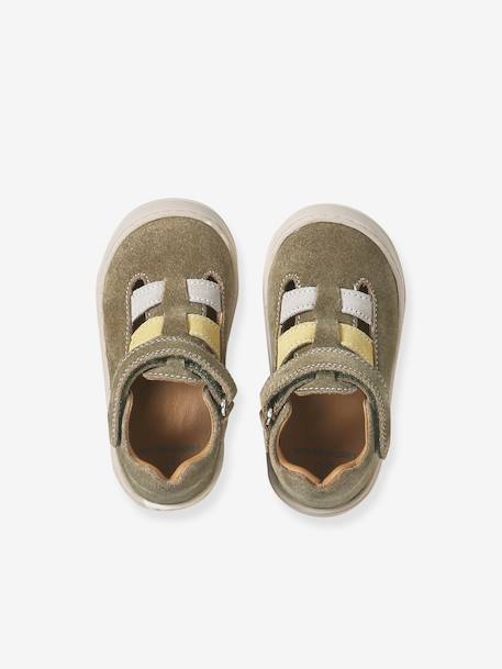 Chaussures premiers pas bébé à scratchs kaki+marine 4 - vertbaudet enfant 