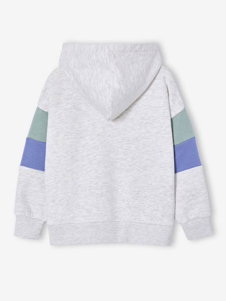 Sweat capuche imprimé blanc chiné+bleu ardoise+gris chiné 2 - vertbaudet enfant 