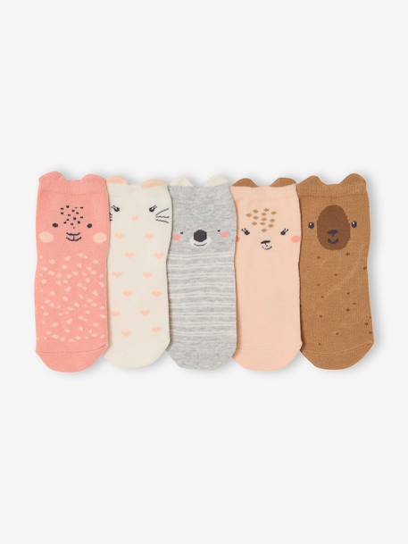 Lot 5 chaussettes bébé fille rose 2 - vertbaudet enfant 