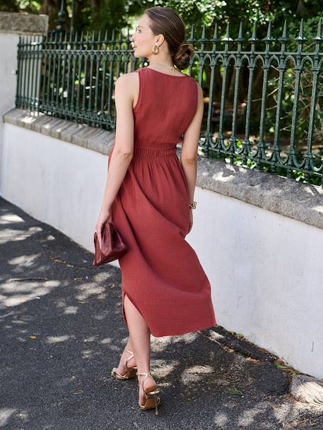 Robe longue grossesse et allaitement terracotta 2 - vertbaudet enfant 